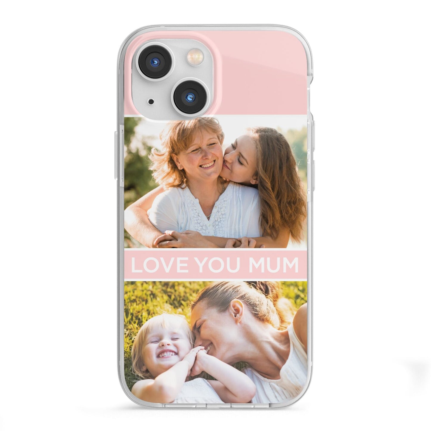 Pink Mothers Day Photos iPhone 13 Mini TPU Impact Case with White Edges