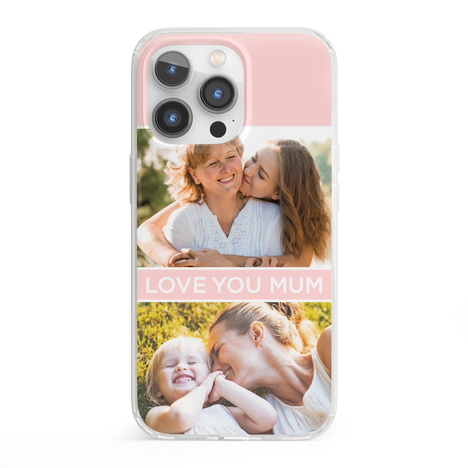 Pink Mothers Day Photos iPhone 13 Pro Clear Bumper Case