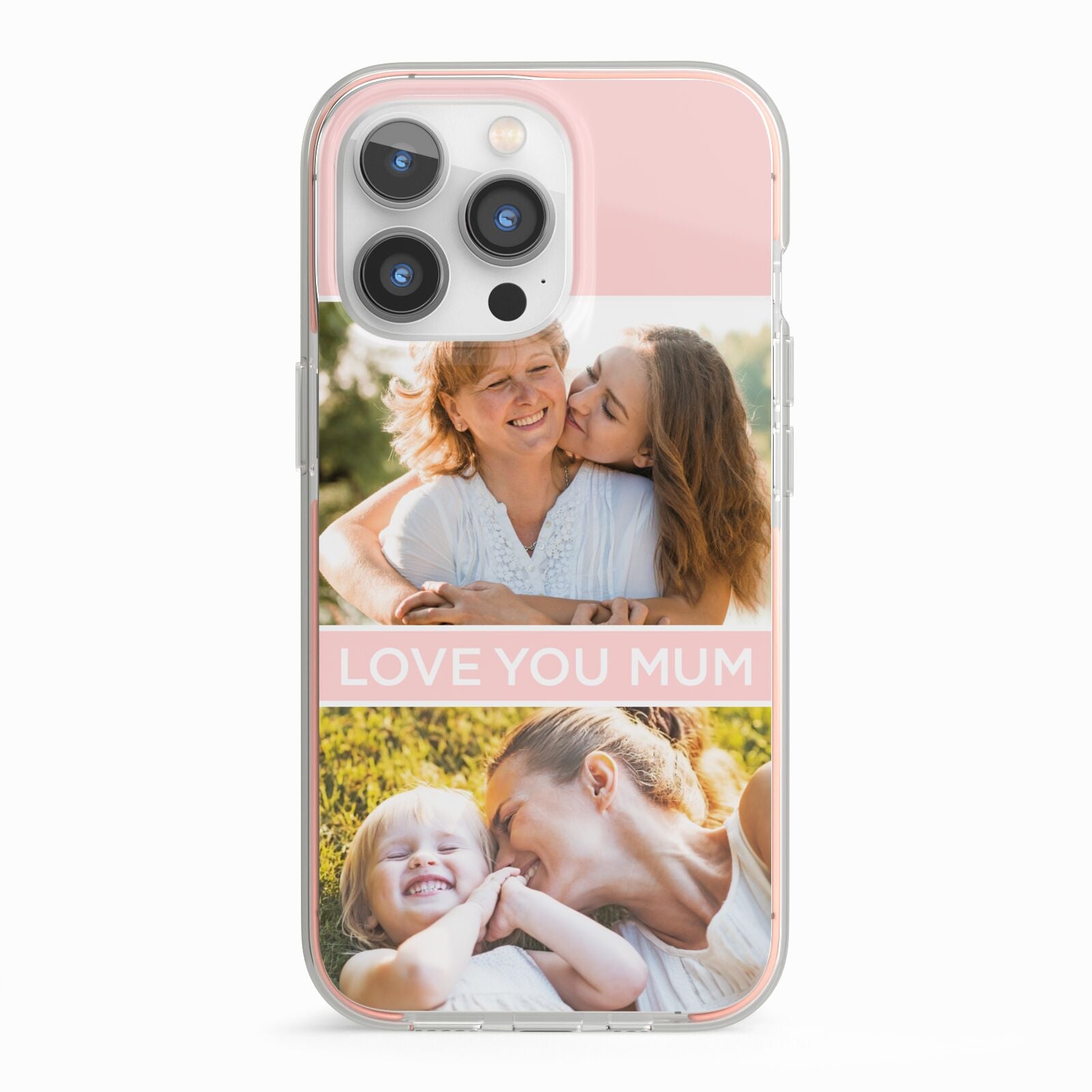 Pink Mothers Day Photos iPhone 13 Pro TPU Impact Case with Pink Edges