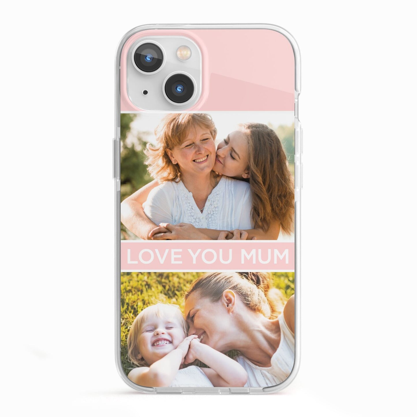 Pink Mothers Day Photos iPhone 13 TPU Impact Case with White Edges