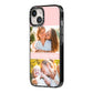 Pink Mothers Day Photos iPhone 14 Black Impact Case Side Angle on Silver phone
