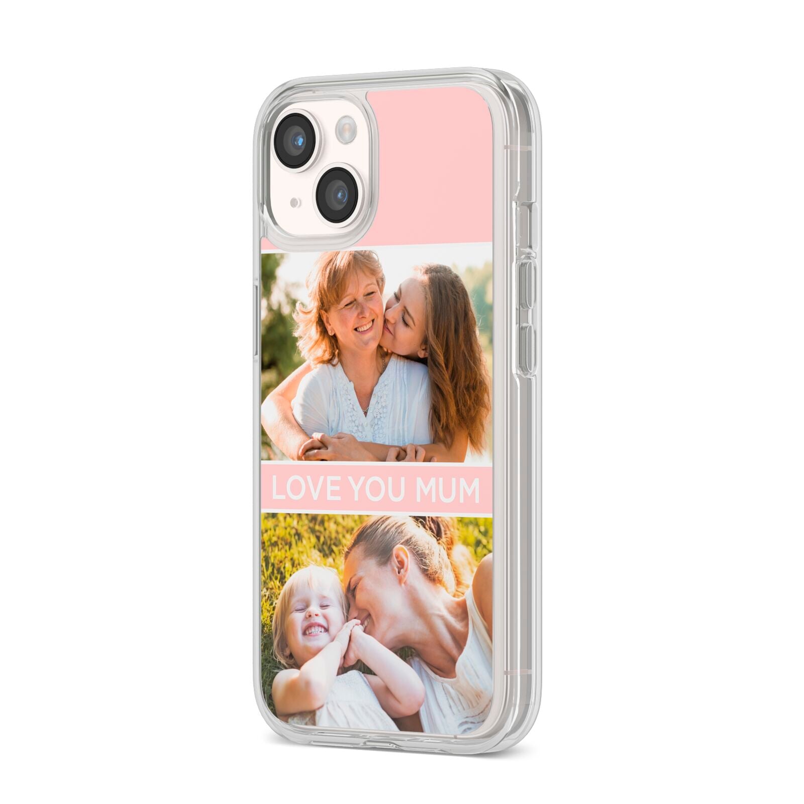 Pink Mothers Day Photos iPhone 14 Clear Tough Case Starlight Angled Image