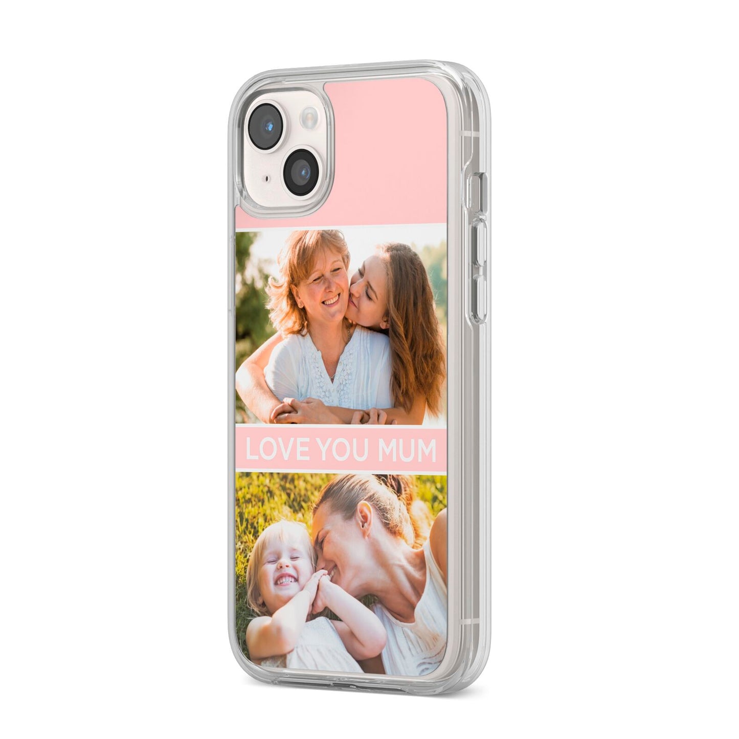 Pink Mothers Day Photos iPhone 14 Plus Clear Tough Case Starlight Angled Image