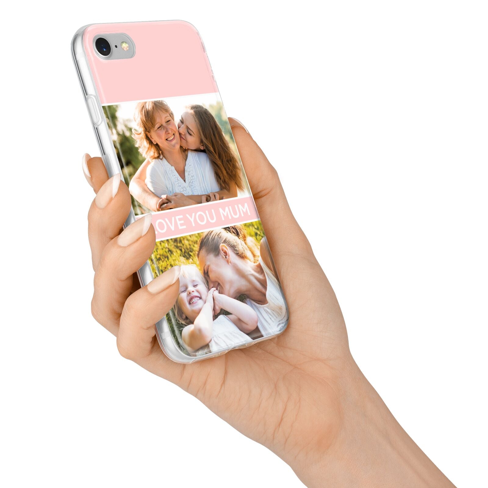 Pink Mothers Day Photos iPhone 7 Bumper Case on Silver iPhone Alternative Image