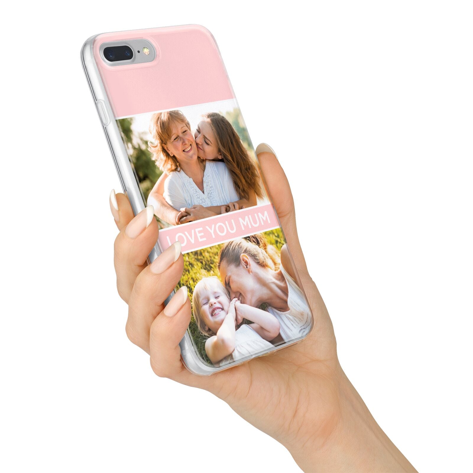 Pink Mothers Day Photos iPhone 7 Plus Bumper Case on Silver iPhone Alternative Image
