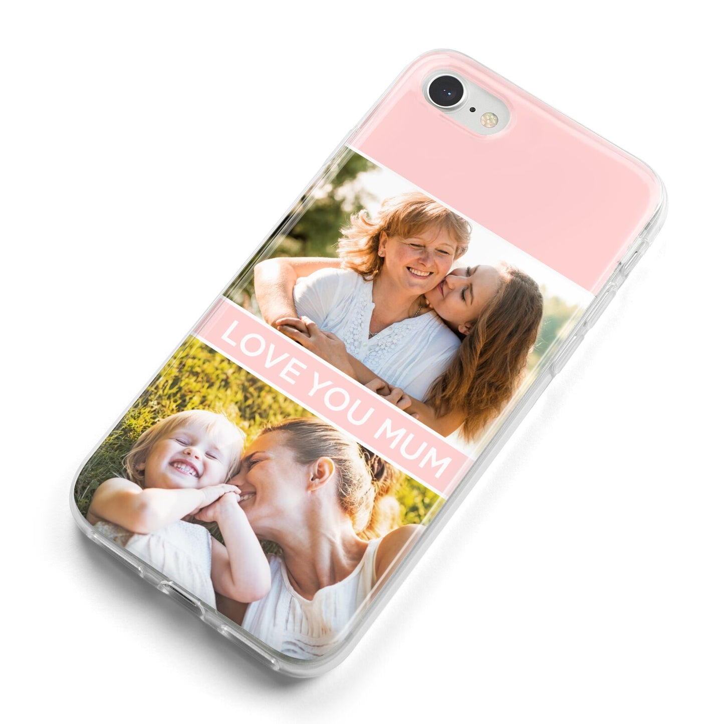 Pink Mothers Day Photos iPhone 8 Bumper Case on Silver iPhone Alternative Image