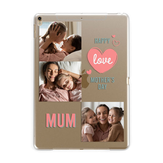 Pink Mum Photo Collage Apple iPad Gold Case