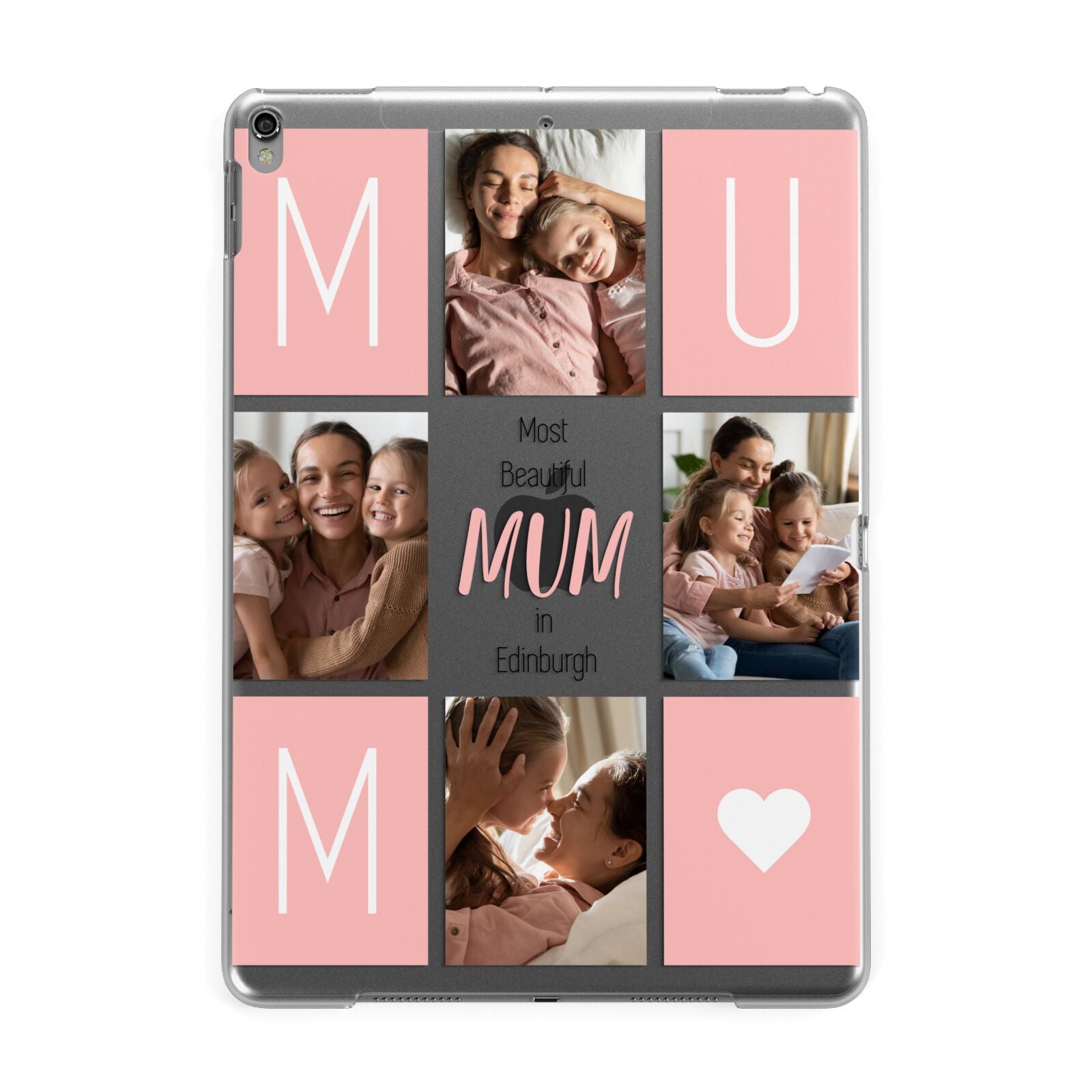 Pink Mum Photo Tiles Apple iPad Grey Case