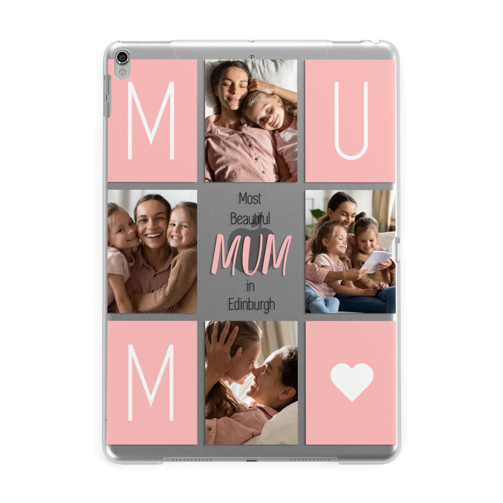 Pink Mum Photo Tiles Apple iPad Silver Case