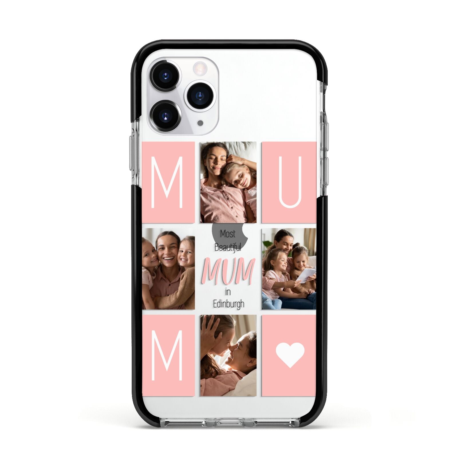 Pink Mum Photo Tiles Apple iPhone 11 Pro in Silver with Black Impact Case