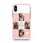 Pink Mum Photo Tiles Apple iPhone Xs Impact Case Pink Edge on Silver Phone