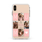 Pink Mum Photo Tiles Apple iPhone Xs Max Impact Case White Edge on Gold Phone