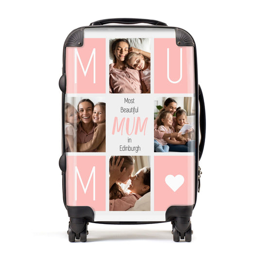 Pink Mum Photo Tiles Suitcase