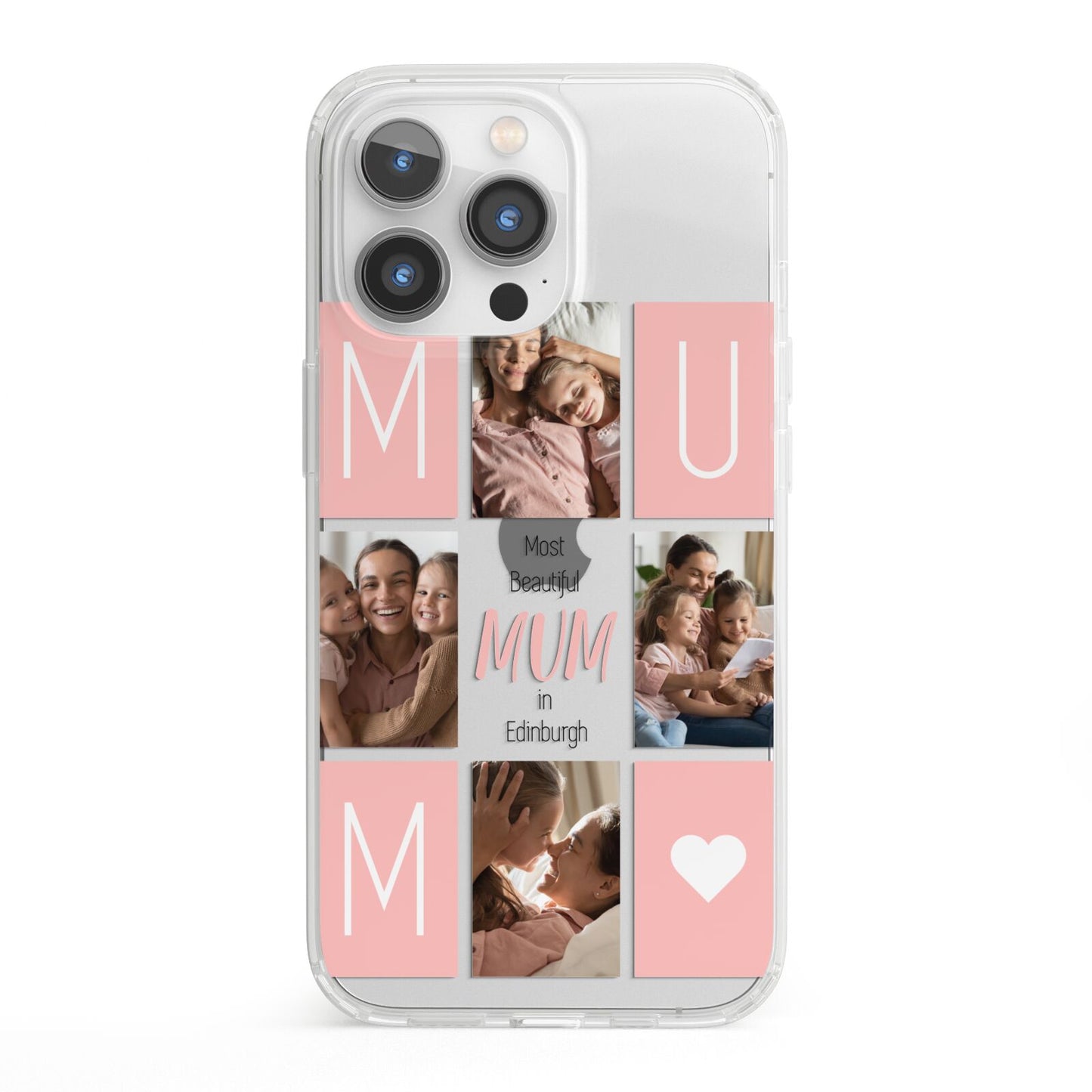 Pink Mum Photo Tiles iPhone 13 Pro Clear Bumper Case