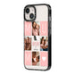 Pink Mum Photo Tiles iPhone 14 Black Impact Case Side Angle on Silver phone