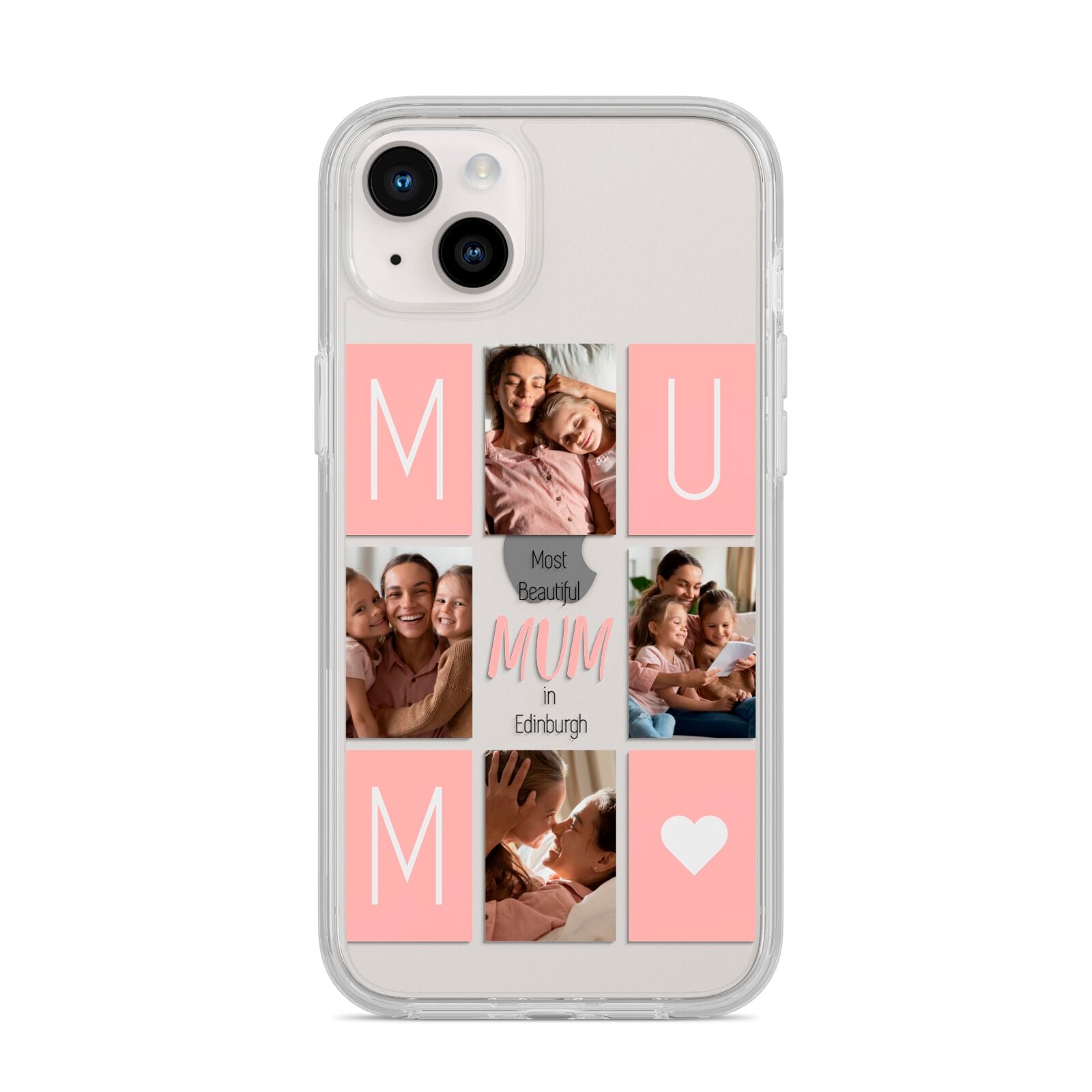 Pink Mum Photo Tiles iPhone 14 Plus Clear Tough Case Starlight