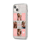 Pink Mum Photo Tiles iPhone 14 Plus Glitter Tough Case Starlight Angled Image