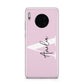 Pink Personalised Initial Name Huawei Mate 30
