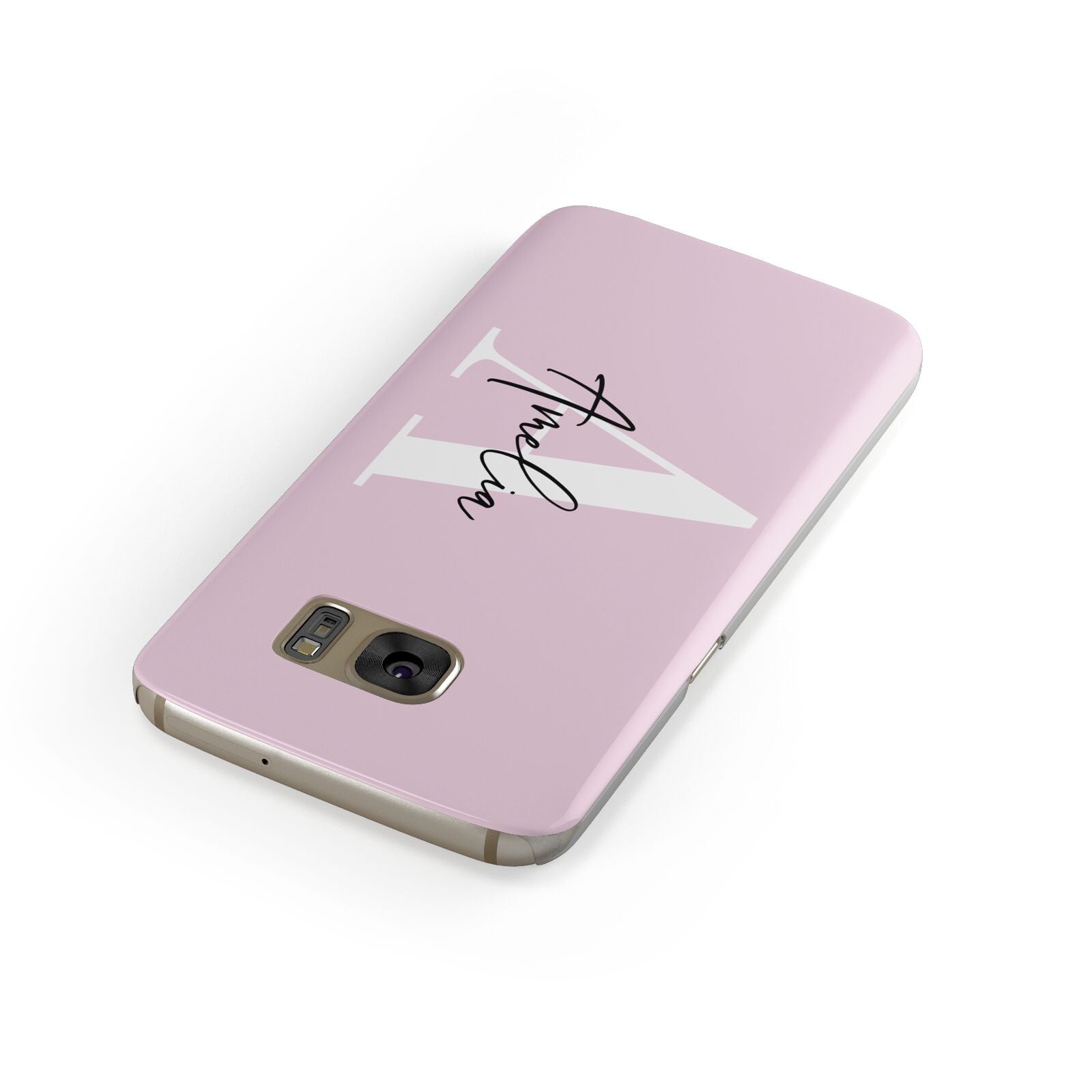 Pink Personalised Initial Name Samsung Galaxy Case Front Close Up
