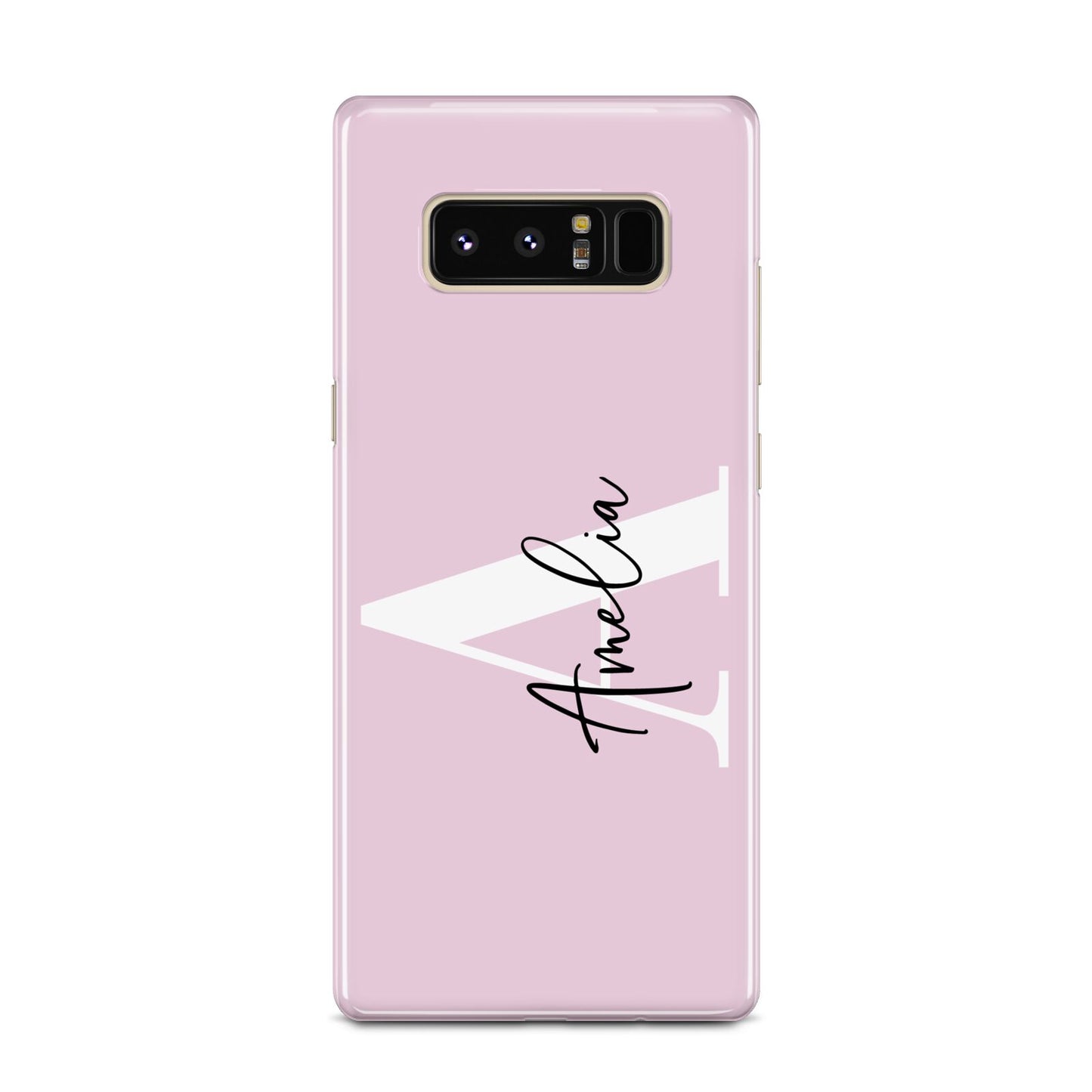 Pink Personalised Initial Name Samsung Galaxy Note 8 Case