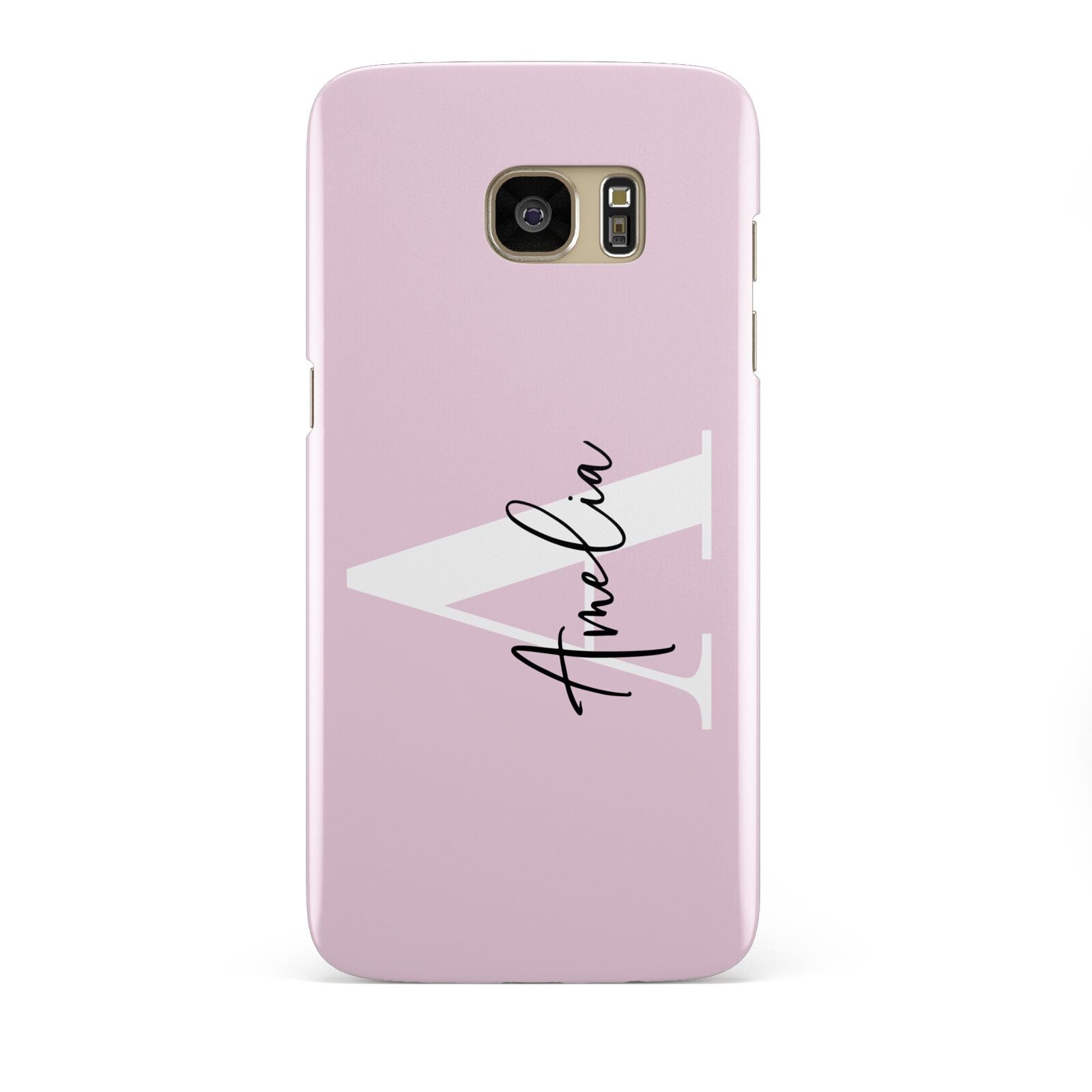 Pink Personalised Initial Name Samsung Galaxy S7 Edge Case