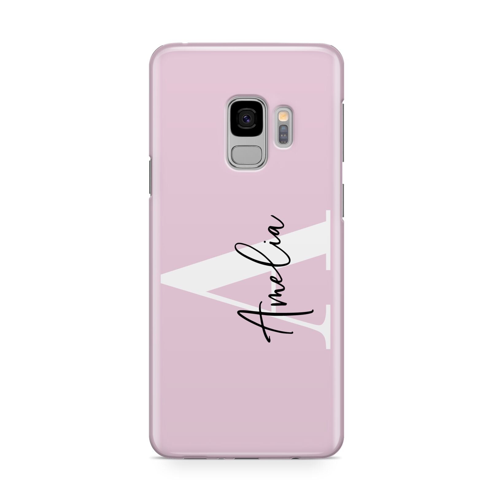 Pink Personalised Initial Name Samsung Galaxy S9 Case