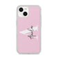 Pink Personalised Initial Name iPhone 14 Clear Tough Case Starlight