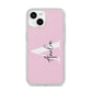 Pink Personalised Initial Name iPhone 14 Glitter Tough Case Starlight