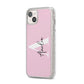 Pink Personalised Initial Name iPhone 14 Plus Glitter Tough Case Starlight Angled Image