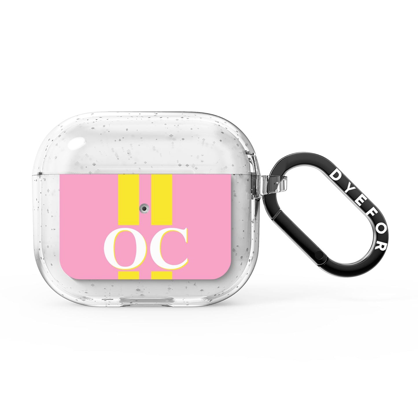 Pink Personalised Initials AirPods Glitter Case 3rd Gen