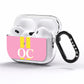 Pink Personalised Initials AirPods Pro Clear Case Side Image
