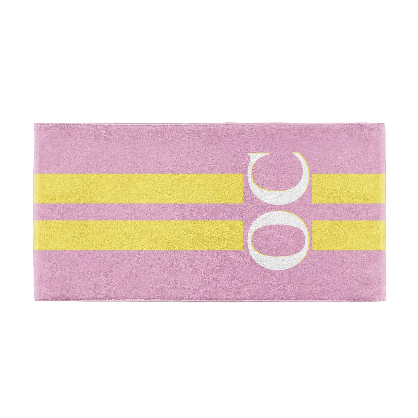 Pink Personalised Initials Beach Towel Alternative Image