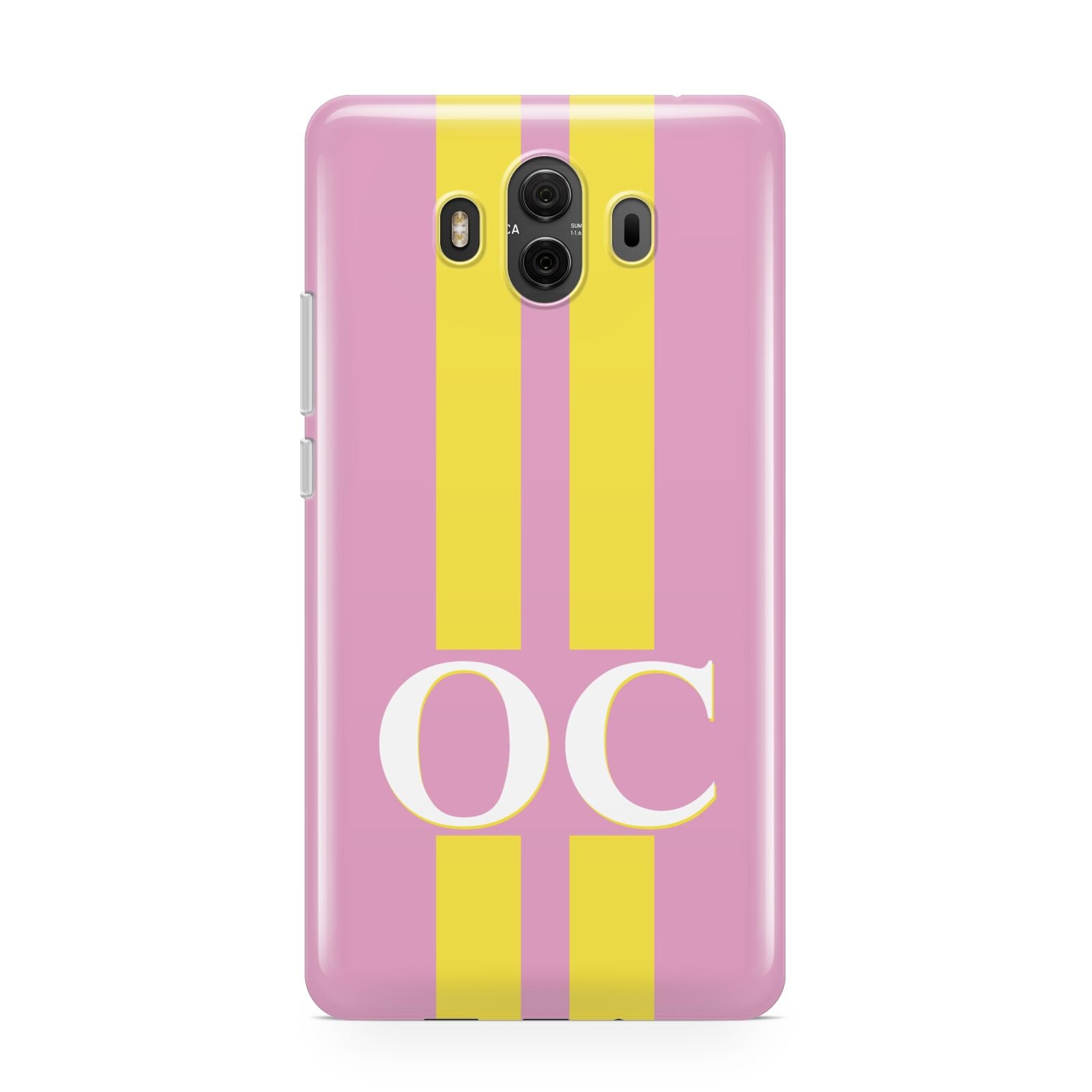Pink Personalised Initials Huawei Mate 10 Protective Phone Case