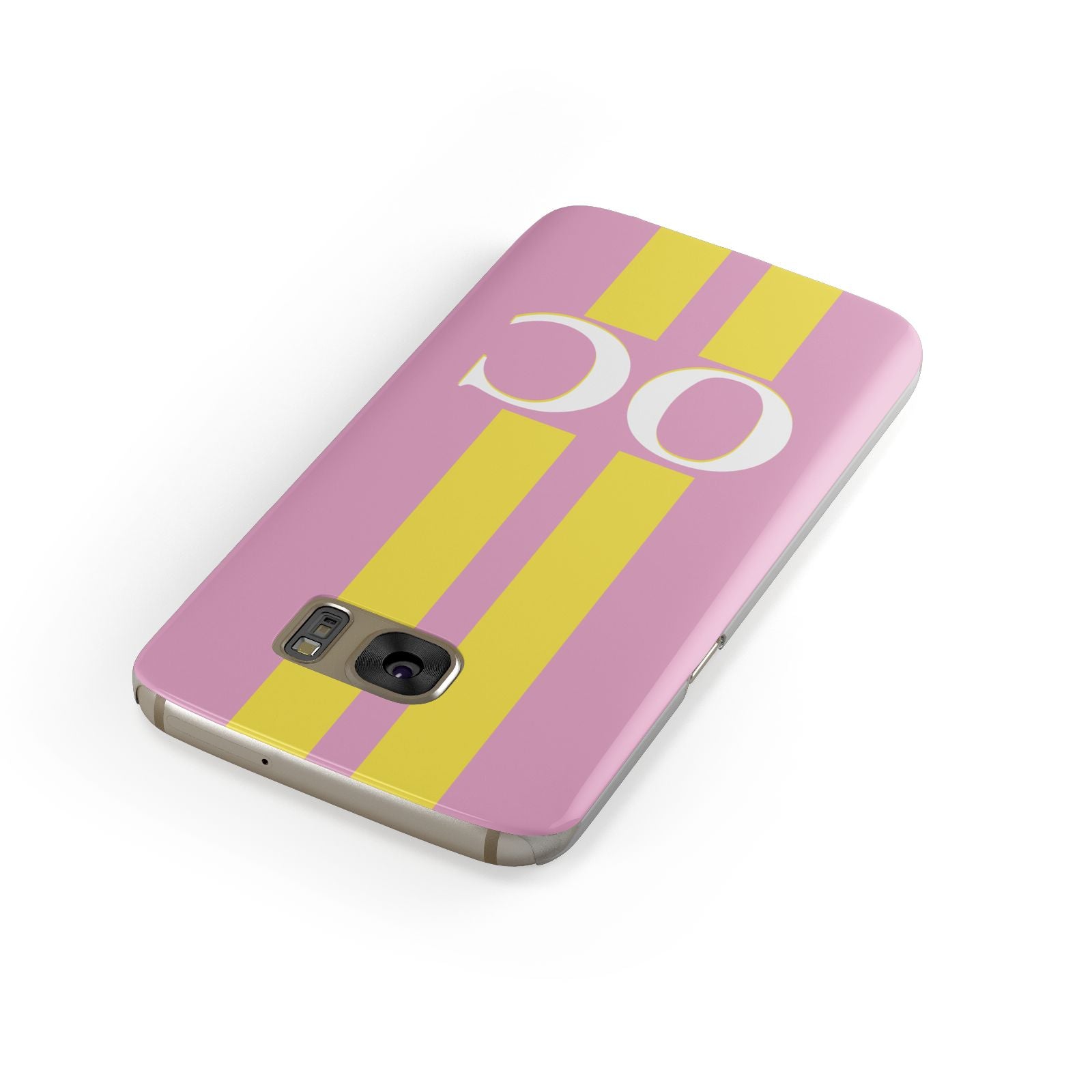 Pink Personalised Initials Samsung Galaxy Case Front Close Up