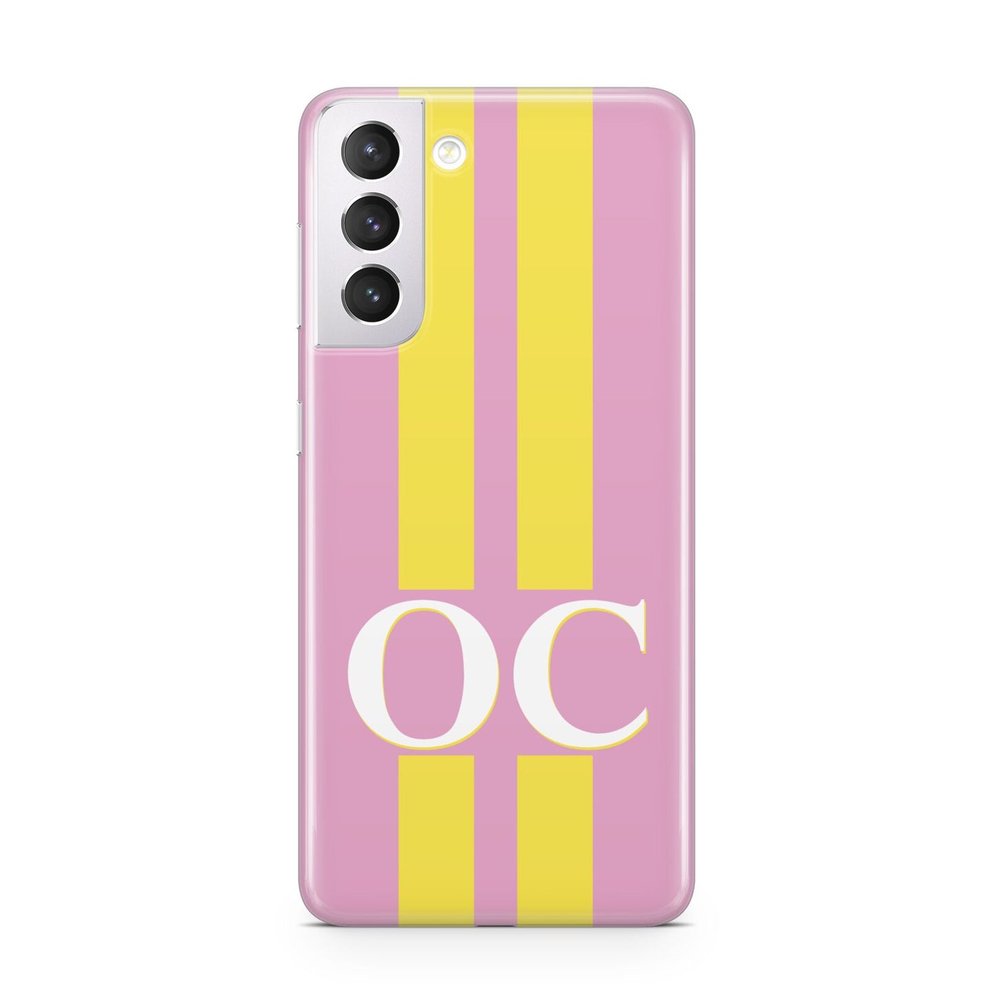 Pink Personalised Initials Samsung S21 Case