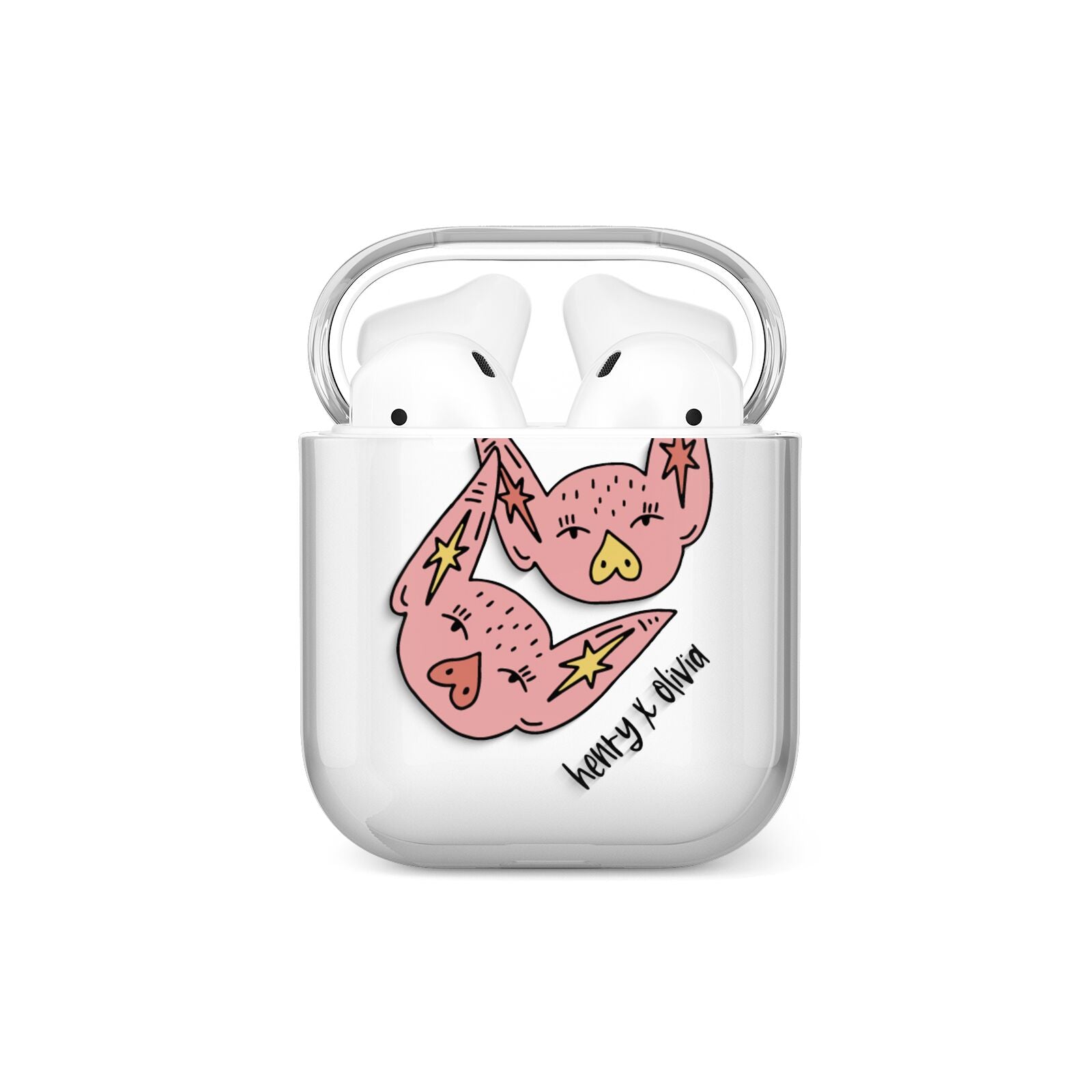 Pink Pigs Couple AirPods Case