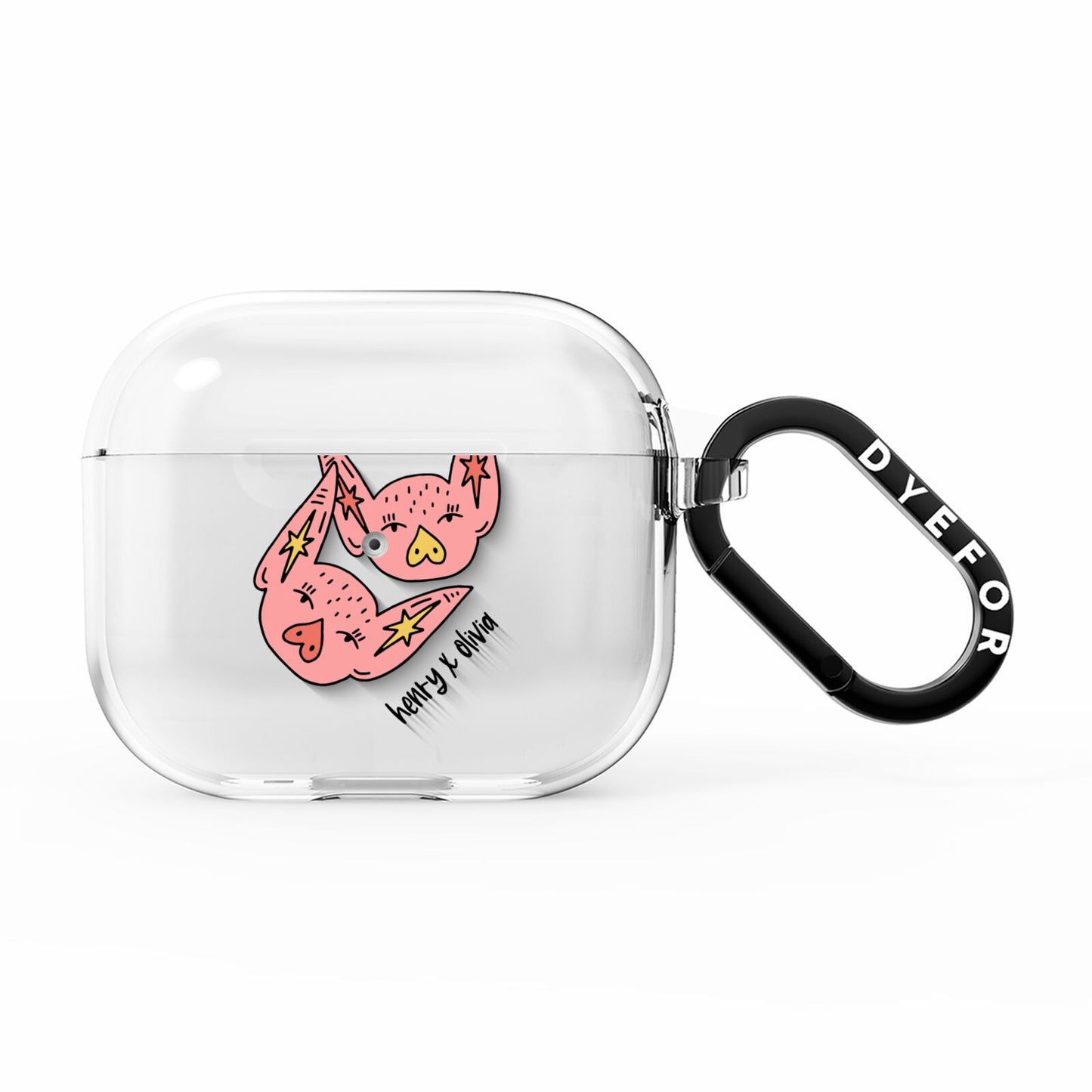 Pink Pigs Couple AirPods Clear Case 3rd Gen