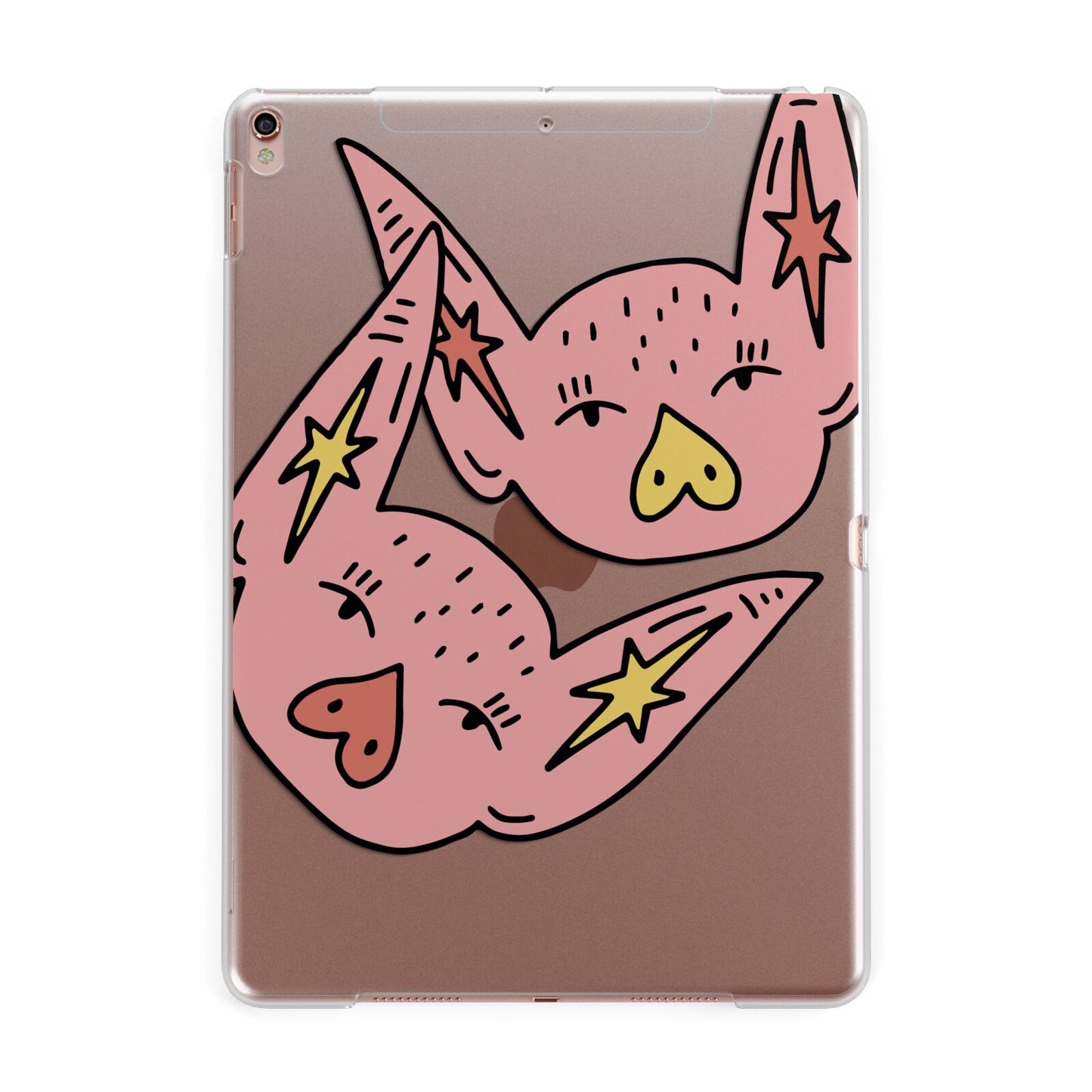 Pink Pigs Couple Apple iPad Rose Gold Case