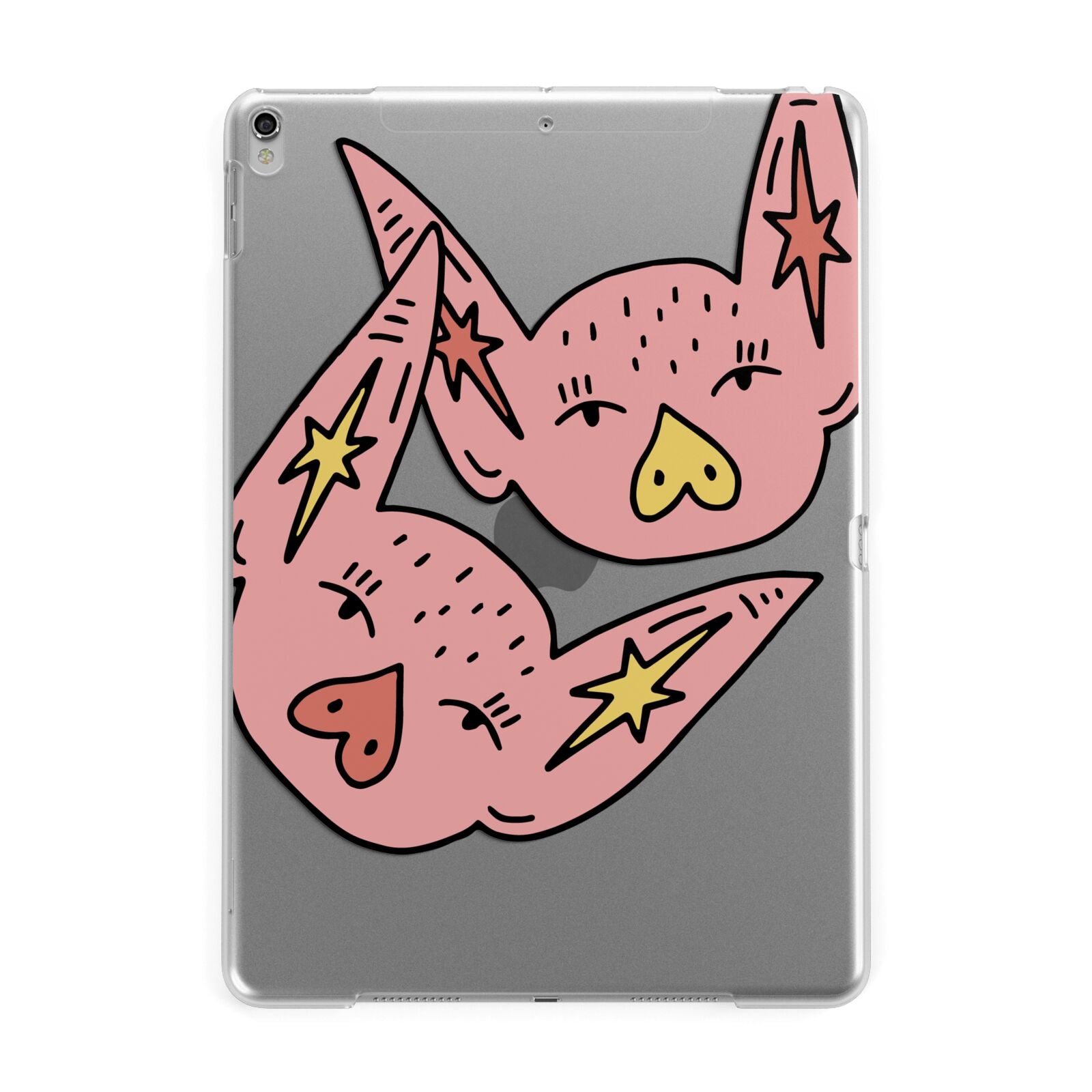 Pink Pigs Couple Apple iPad Silver Case