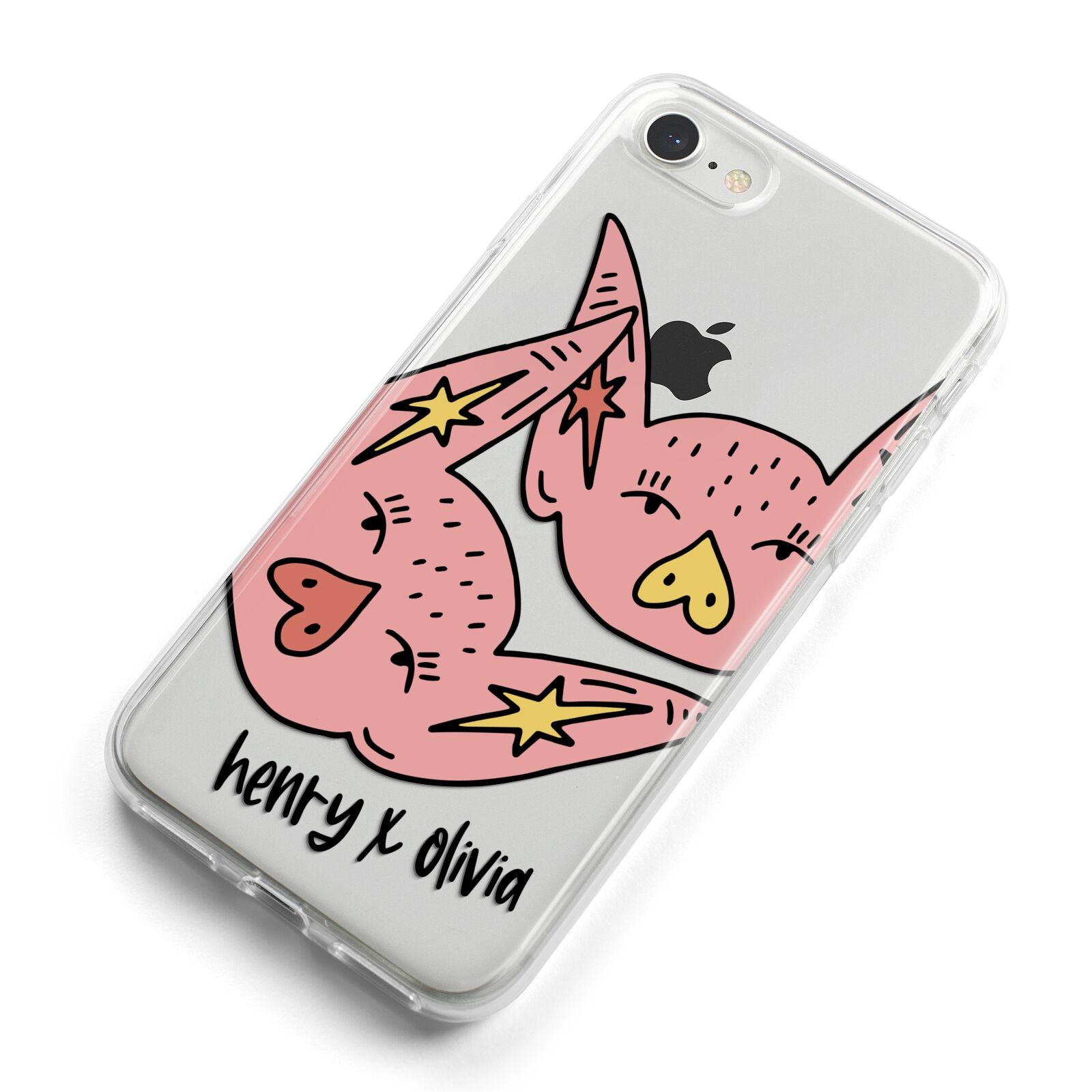 Pink Pigs Couple iPhone 8 Bumper Case on Silver iPhone Alternative Image