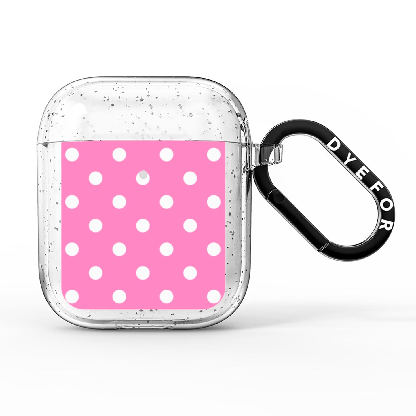 Pink Polka Dot AirPods Glitter Case