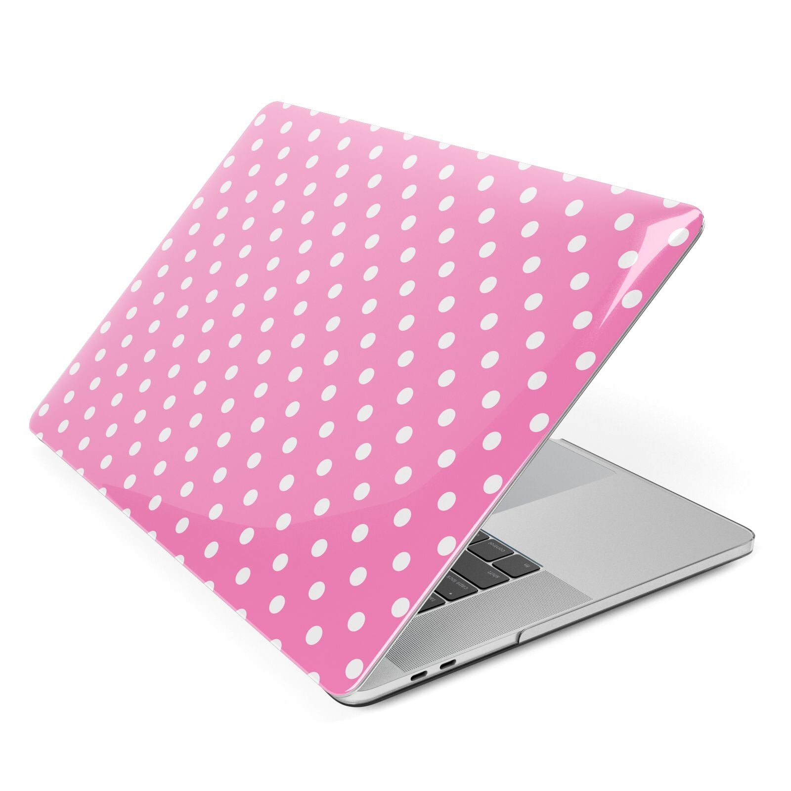 Pink Polka Dot Apple MacBook Case Side View