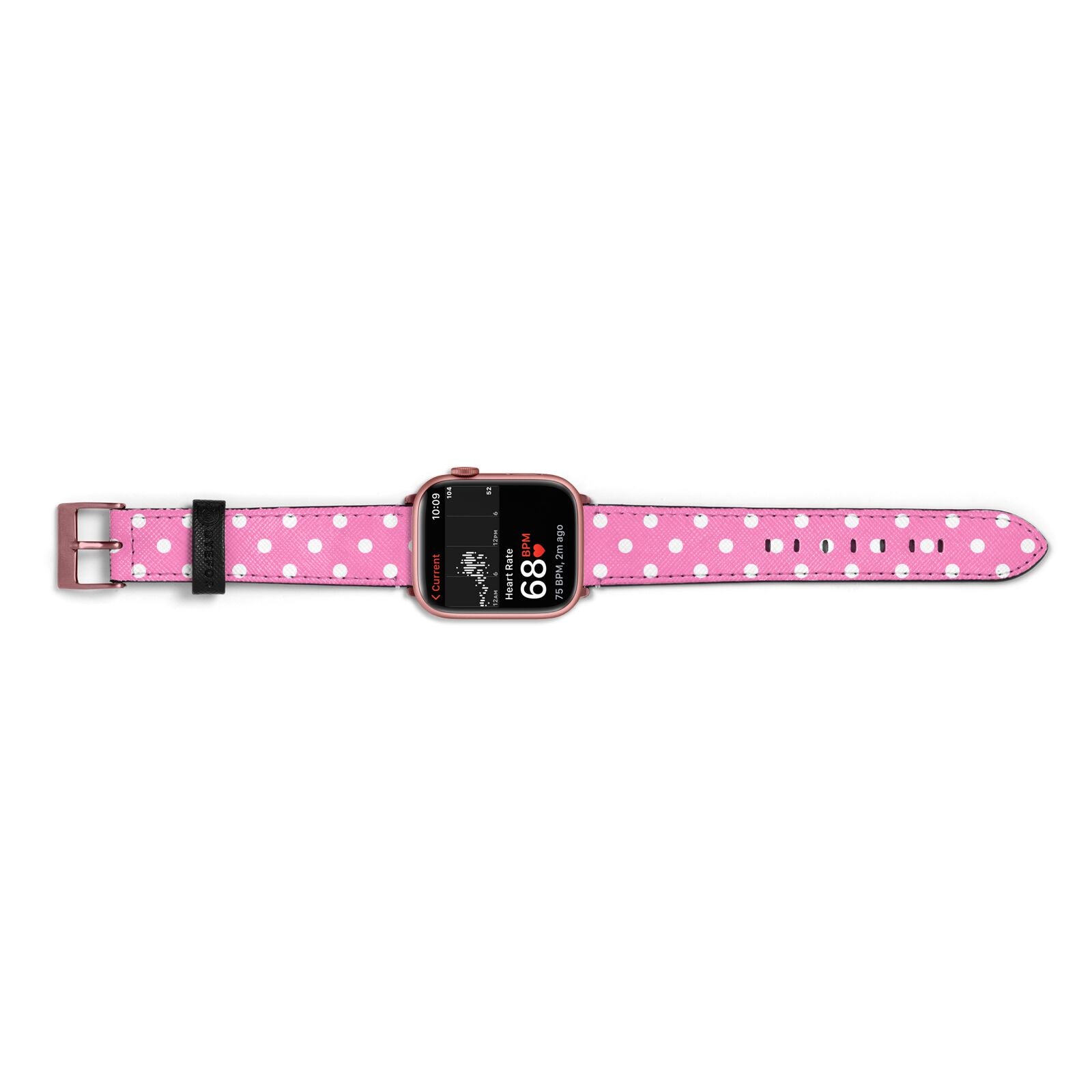 Pink Polka Dot Apple Watch Strap Size 38mm Landscape Image Rose Gold Hardware