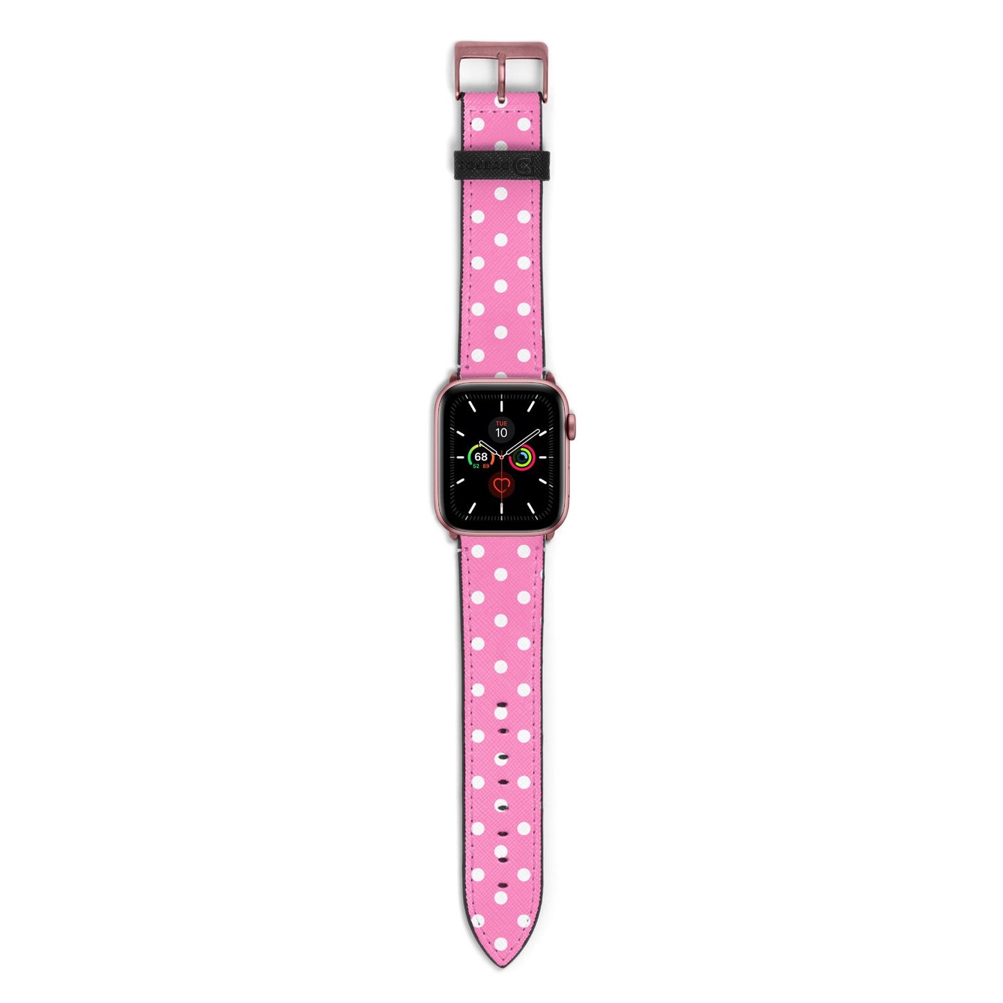 Pink Polka Dot Apple Watch Strap with Rose Gold Hardware
