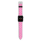 Pink Polka Dot Apple Watch Strap with Silver Hardware