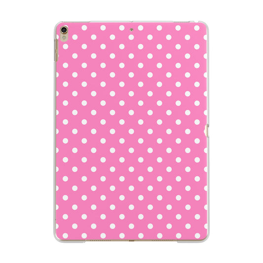 Pink Polka Dot Apple iPad Gold Case