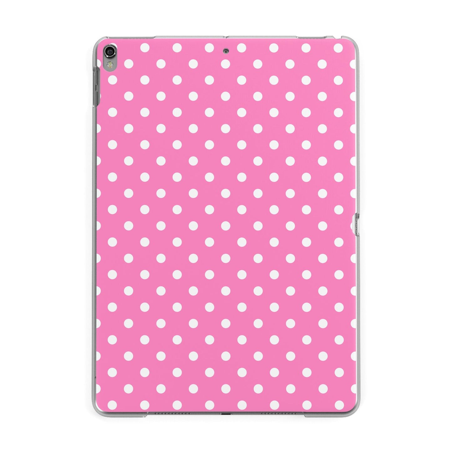 Pink Polka Dot Apple iPad Grey Case