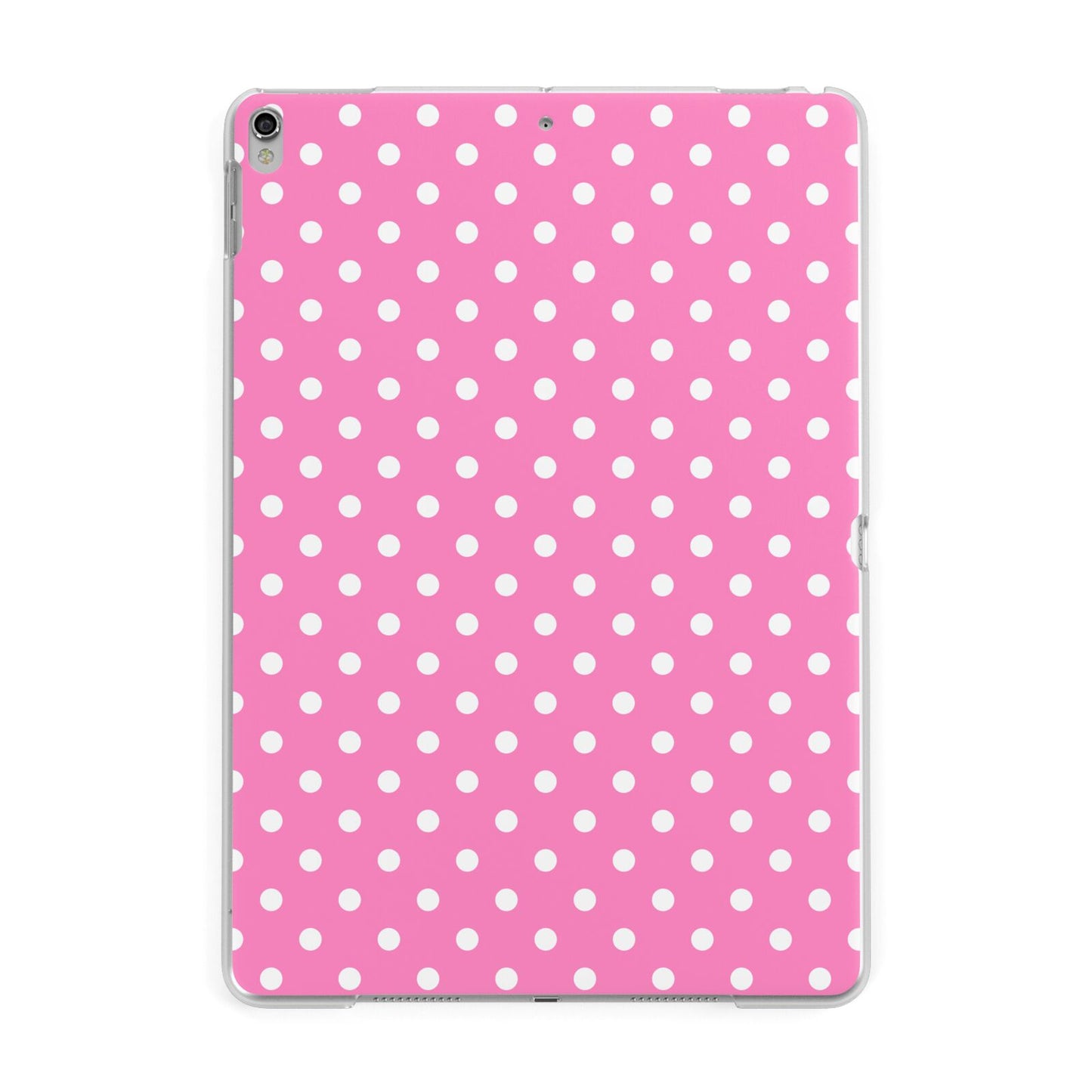 Pink Polka Dot Apple iPad Silver Case