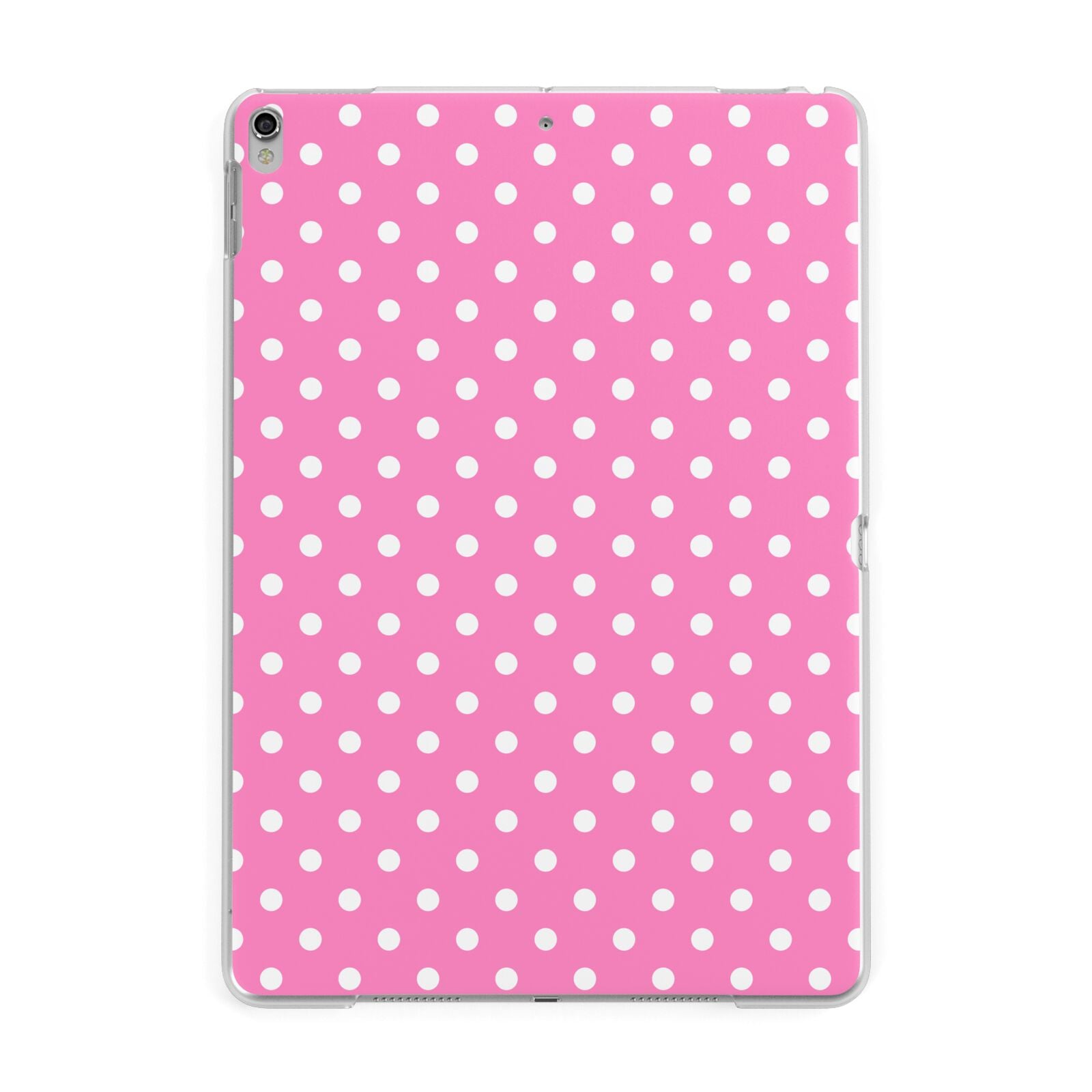 Pink Polka Dot Apple iPad Silver Case