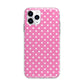 Pink Polka Dot Apple iPhone 11 Pro Max in Silver with Bumper Case